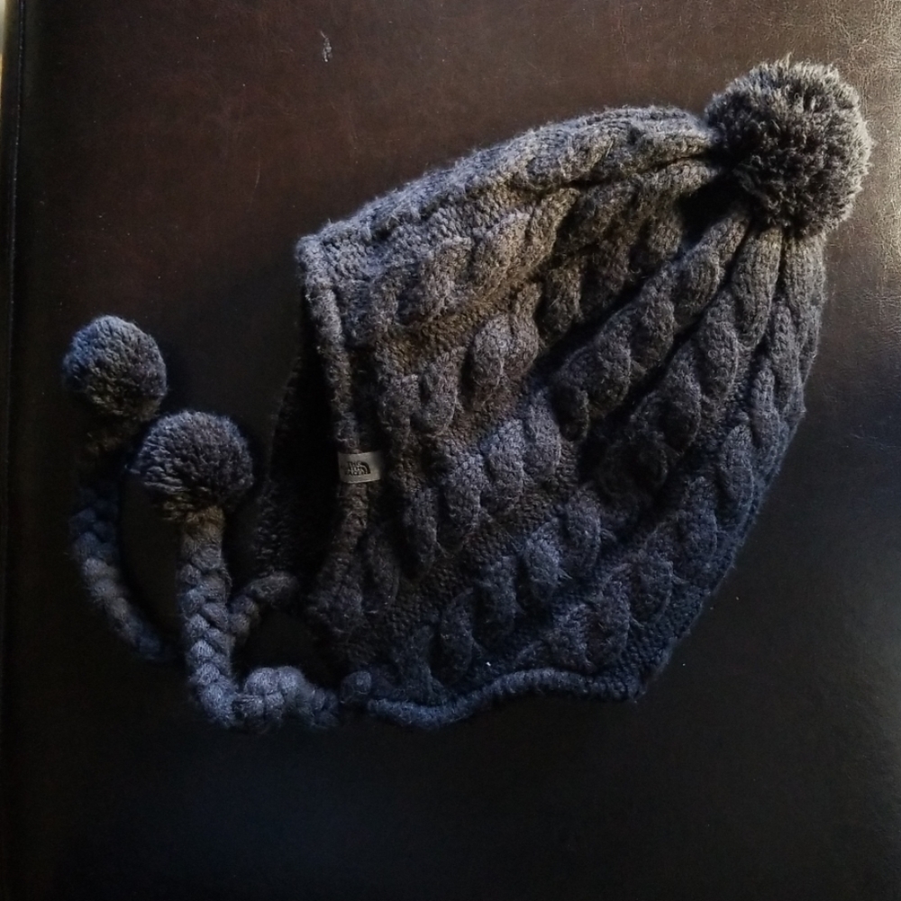 The North Face Earflap Beanie Knit hat pom pon